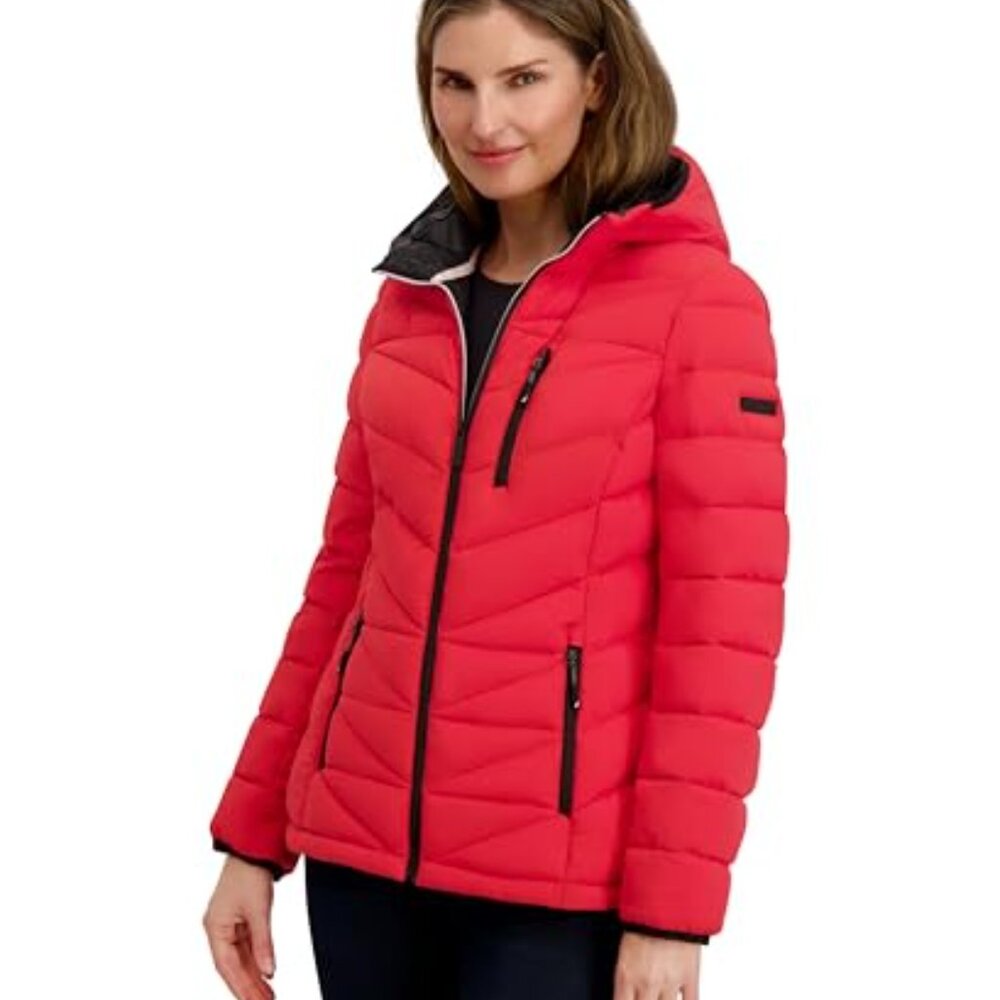 Packable Stretch Puffer Jacket Midweight Water-Re… - image 3